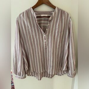 Xirena Embroidered Band Collared Blouse (small)